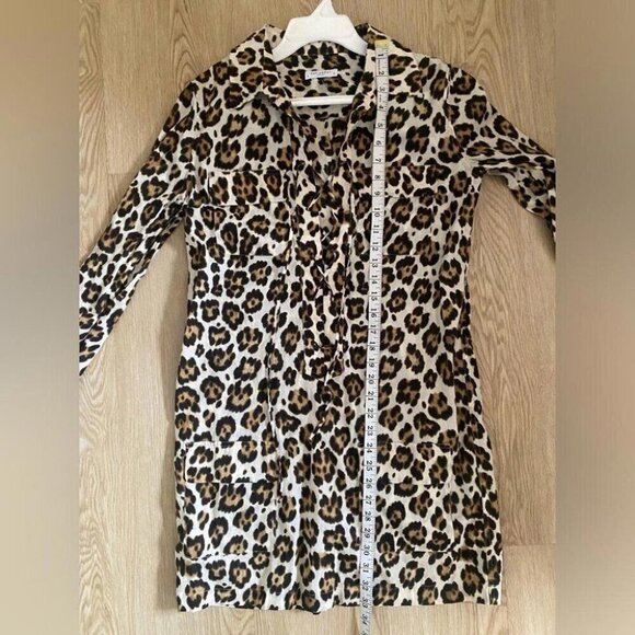 Mob Wife Tunic Dress EQUIPMENT Leopard Print Cotton Effortless French Chic - Picture 11 of 14